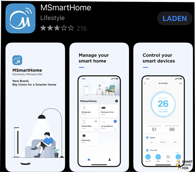 MSmartHome-Ap der mobilen Klimaanlage Comfee von Lidl im Test